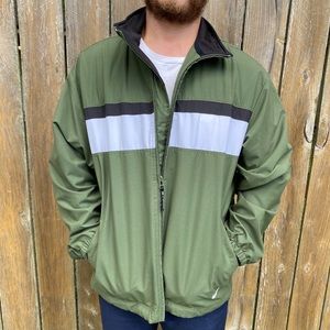 Nike | Vintage Men’s Olive Striped Windbreaker Med